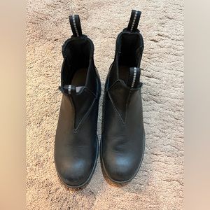 Black composite toe work boots